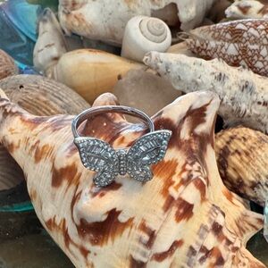 Elegant Sterling Silver Butterfly Ring